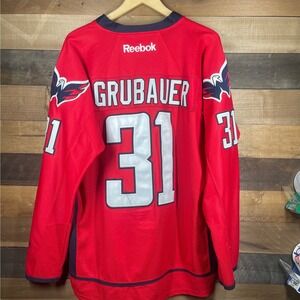 Washington Capitals Reebok Grubaer 31 Red Hockey Jersey Men's Size 48